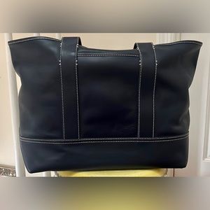 BNWOT J. Crew Montauk Medium Tote Navy Leather